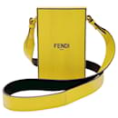 Sac à épaule en cuir jaune Fendi