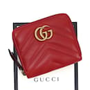 Gucci GG Marmont Chevron Stitch Zipper Coin Case