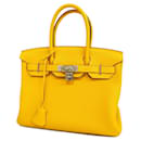 Sac à main Hermes Birkin 30 C en Jaune Ambre - Hermès