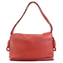 Bolso de hombro de cuero rojo naranja Loewe