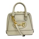 Bolso de hombro de cuero blanco Horsebit Gucci