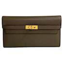 Hermes Kelly Wallet in Gray Vaux Epson Leather - Hermès