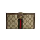 Gucci Old Sherry Line GG Hardware Leather Long Wallet