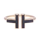 Tiffany T Wire Ring in Pink Gold with Onyx - Tiffany & Co