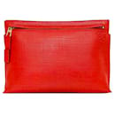 Bolsa clutch de couro vermelho Loewe