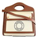 Burberry Brown Canvas and Calfskin Handbag