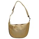 Gucci Schultertasche aus goldfarbener Leinwand und Leder