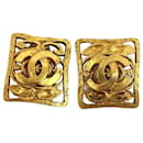 Chanel Cocomark 95A Gold Clip Earrings