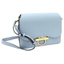 Bolsa de ombro de couro azul claro Salvatore Ferragamo