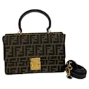 Fendi Zucca Pattern Canvas and Leather Handbag