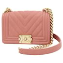 Chanel Boy V Stitch Chain Shoulder Bag