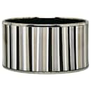 Hermes Enamel TGM Cloisonne Striped Bangle Bracelet - Hermès