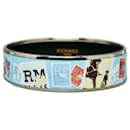 Hermes Emaille GM Cloisonné Wagen Stempel Bangle Armband - Hermès