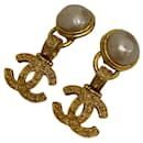 Chanel Coco Mark Gold Clip Earrings