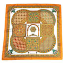 Hermes Silk Scarf in Orange and White - Hermès