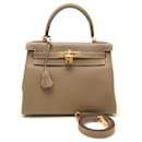 Hermes Kelly 28 Handbag in Etoupe Gray - Hermès