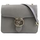 Gucci Gray Leather Crossbody Shoulder Bag