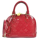 Bolso de mano de cuero patentado magenta Louis Vuitton