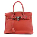 Borsa Hermes Birkin 30 in pelle Togo rossa - Hermès