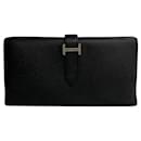 Hermes Black Epsom Leather Bi-Fold Long Wallet - Hermès