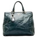 Prada blaue Lederhandtasche BN2325