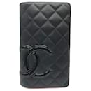 Portefeuille long bifold noir de la ligne Cambon de Chanel