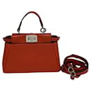 Bolsa de ombro mini Peekaboo em couro Fendi Micro