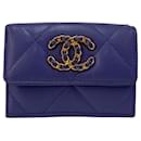 Chanel 19 Matelasse Lambskin Leather Trifold Wallet