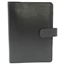 Capa de planejador pessoal Louis Vuitton Epi Tamanho Preto Agenda MM R20042