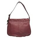 Salvatore Ferragamo Burgundy Leather Shoulder Bag