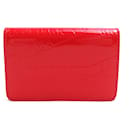 Balenciaga Red Patent Leather Trifold Wallet