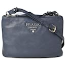 Sac à épaule Prada Vitello Daino Navy