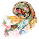 Gucci Twill Scarf with Flower Motif