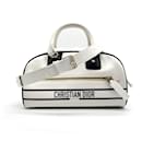 Christian Dior Navy and White Leather Handbag