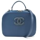 Sac à main en cuir bleu foncé Chanel