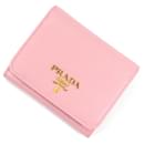 Prada Pink Saffiano Tri-Fold Wallet