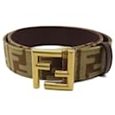 Ceinture standard en cuir de veau marron Fendi