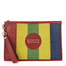 Gucci Multi-Color Canvas and Leather Clutch Bag