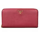 Prada Saffiano Long Wallet in Peonia