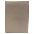 Valextra Men's Leather Clutch Bag in Gray Beige