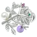 Broche en argent et or blanc Mikimoto