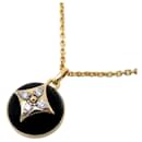 Louis Vuitton Yellow Gold Diamond and Onyx Necklace