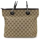 Gucci GG Canvas Leather Tote Bag