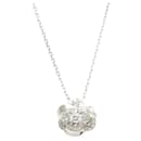 CHANEL Camellia Pave Necklace Pendant in White Gold - Chanel