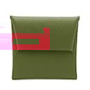 Hermes Bastia Epsom Leather Coin Purse in Red - Hermès
