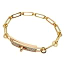 Bracelet Femme Kelly en Chaîne en Or Jaune 750 avec Diamants - Hermès