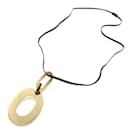 Hermes Isumu Buffalo Horn Metal Black Gold Necklace - Hermès