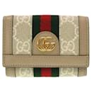 Billetera Trifold Gucci Ophidia GG Canvas Beige