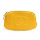 Chanel Yellow Caviar Leather Jewelry Case