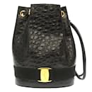 Salvatore Ferragamo Vara Ribbon Embossed Leather Backpack